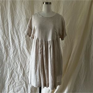 Drop waisted linen dress with pockets